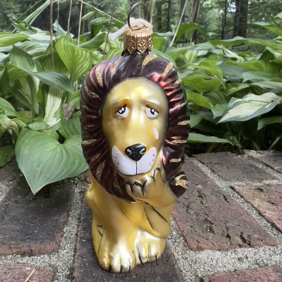 Kurt Adler WIZARD OF OZ Crying Cowardly Lion Holiday Ornament  Hand Blown Glass - Picture 7 of 10